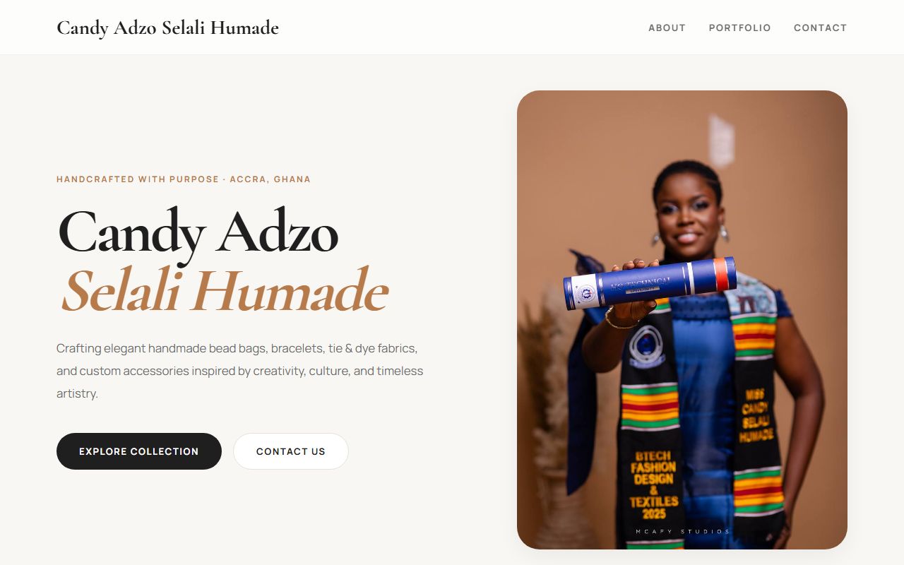 Candy Selali Portfolio Screenshot