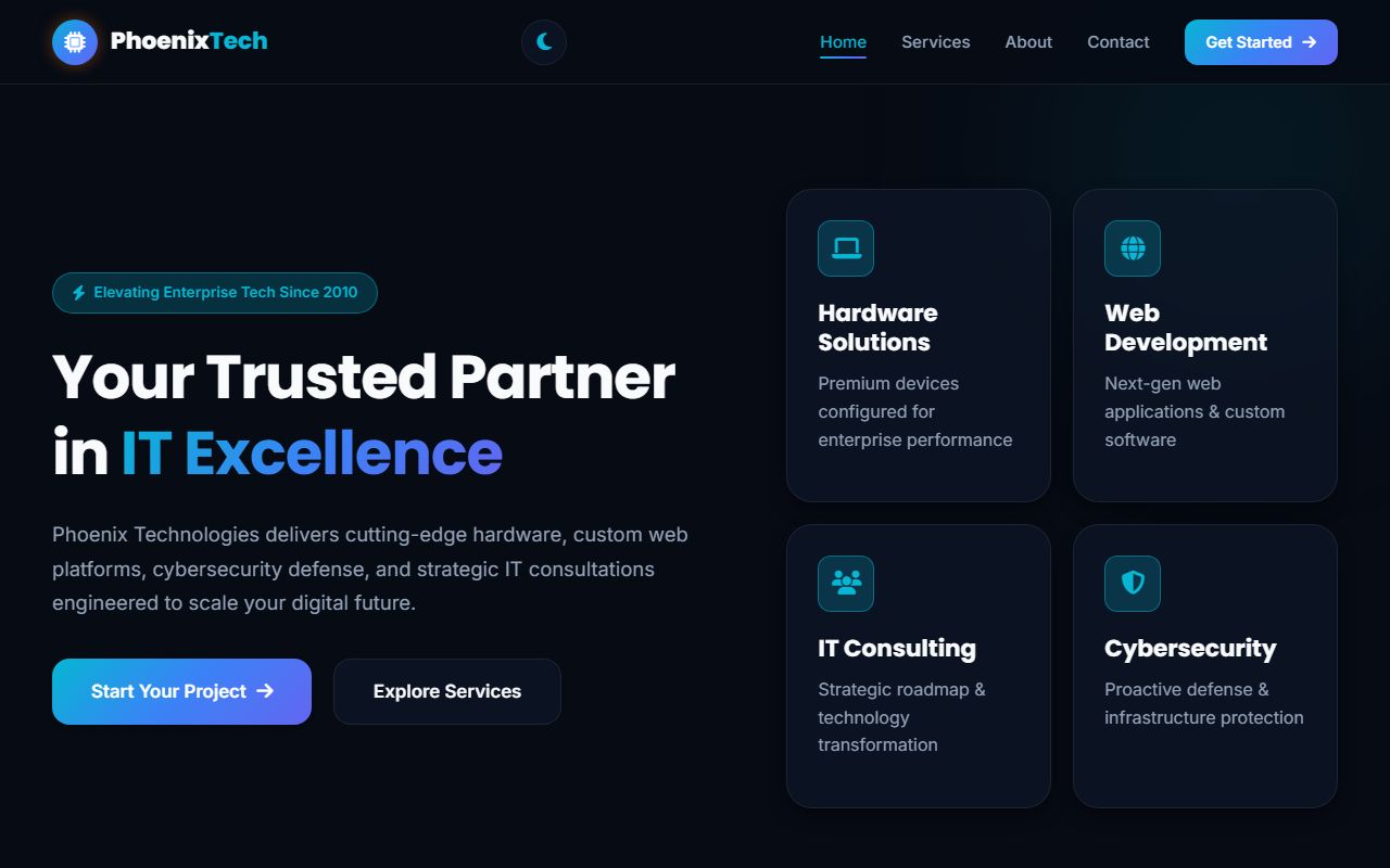 Phoenix Technologies Website Screenshot