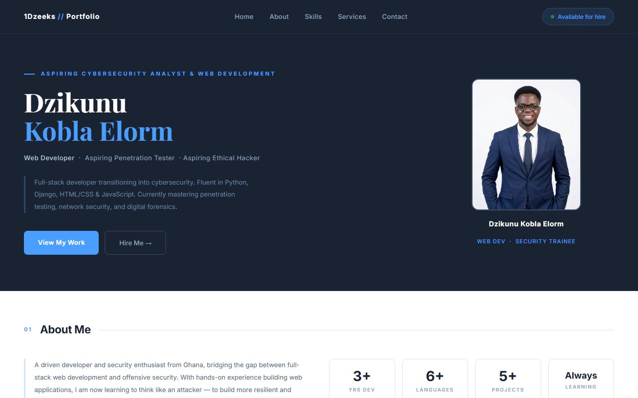 Personal Portfolio Website Screenshot